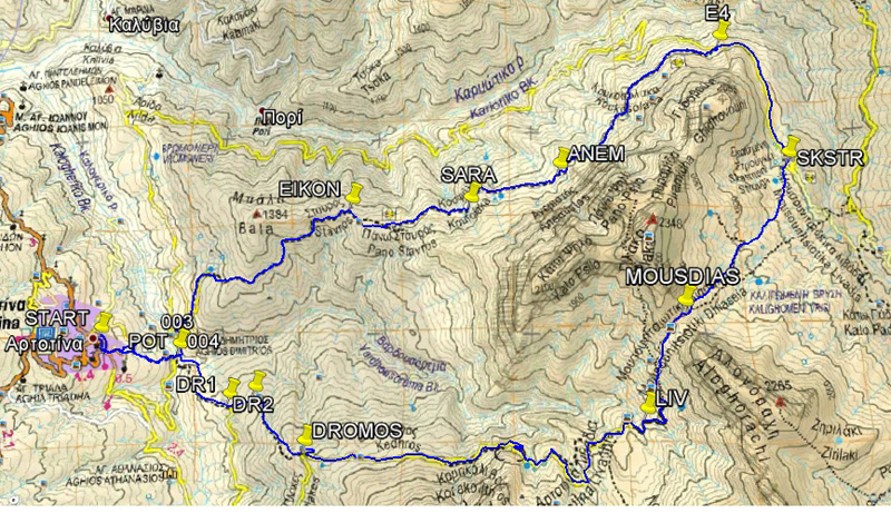 Χάρτης της διαδρομής